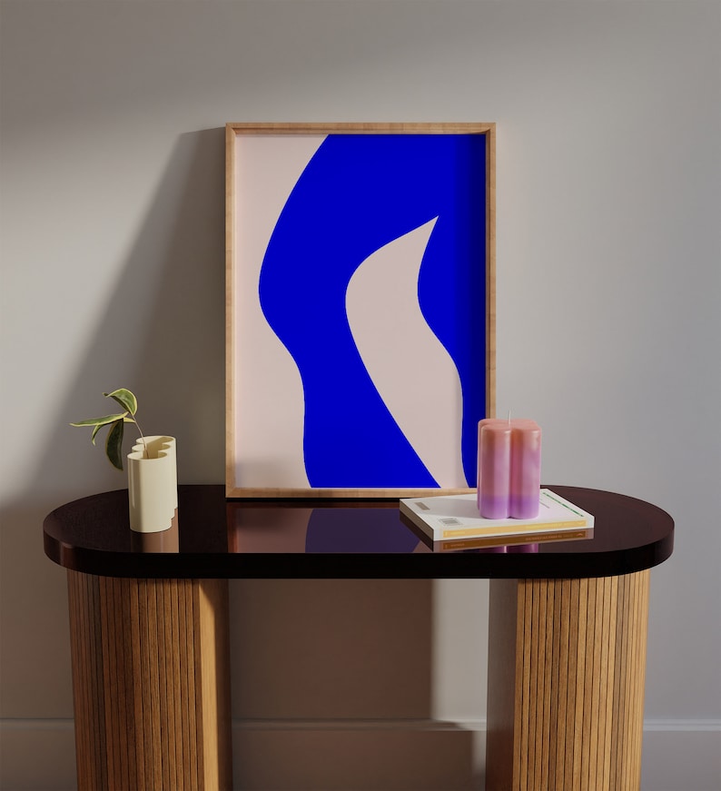 Aesthetic Wall Art Waves Printable Poster Abstract Art Aesthetic Decor Bedroom Decor Pink Decor