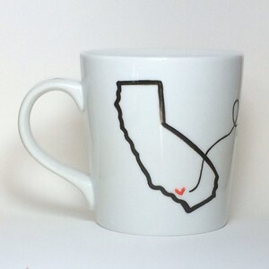 Hand-painted State Love Mug Long Distance Relationships, Friendships, Family image 3