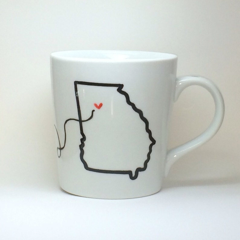 Hand-painted State Love Mug Long Distance Relationships, Friendships, Family image 2