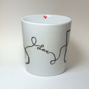 Hand-painted State Love Mug Long Distance Relationships, Friendships, Family image 1