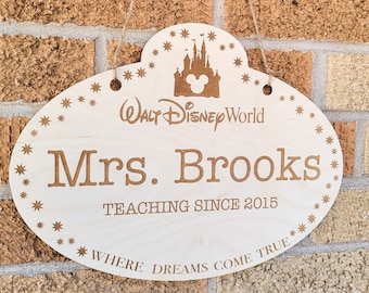 Custom Mickey large Name Tag, Mickey Name Tag, Mickey home decor, Mickey Name Decor, Custom Teacher Name tag, Teacher decor gift, Disneyland