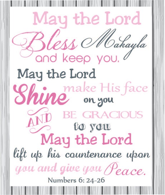 Baby Girl Nursery Quote Bible Verse Art Nursery Wall Canvas Home Decor Wall Decor May The Lord Bless You And Keep You