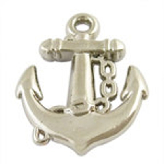 E180 5 Anchor Charms Enamel Silver Tone Assorted Colors