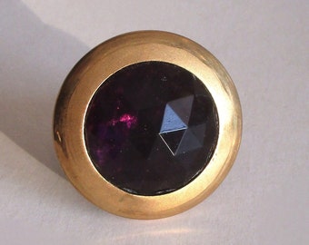 Victorian Amethyst Glass  Button Ring