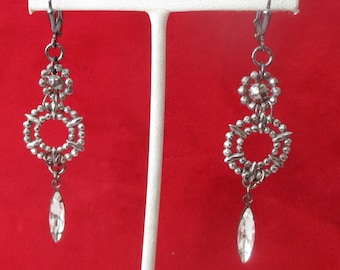 Pair of Antique Cut Steel Boho/Gothic Earrings