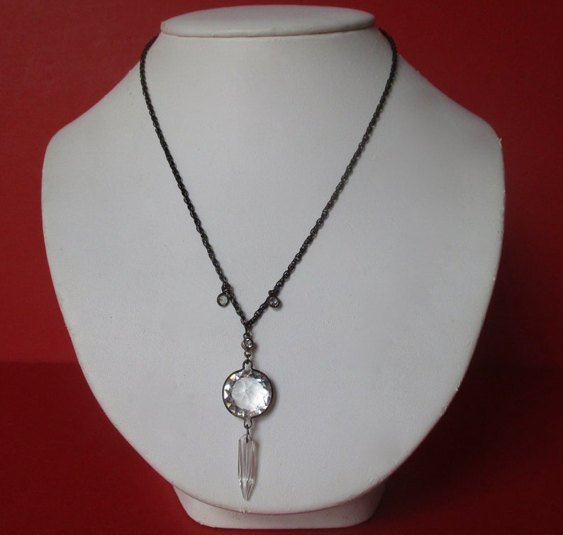 Vintage Crystal Pendant With Chain image 3