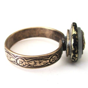 Antique Adjustable Button Ring image 2