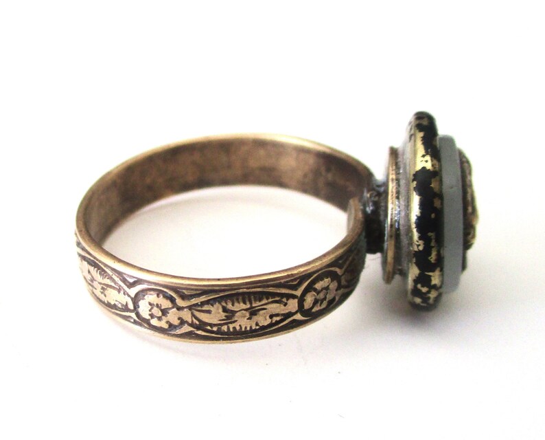 Antique Adjustable Button Ring image 2