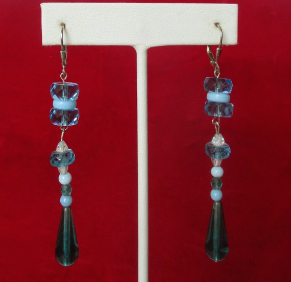 Pair of Vintage Sterling Silver & Crystal Art-Dec… - image 2