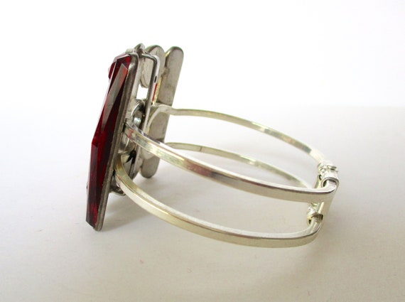 Antique Red Vauxhall Glass Bangle Bracelet - image 6