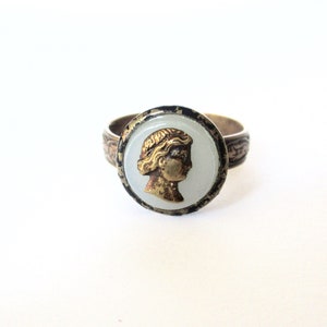 Antique Adjustable Button Ring image 7