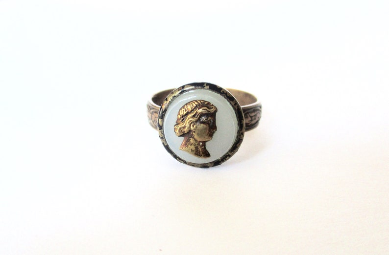 Antique Adjustable Button Ring image 7