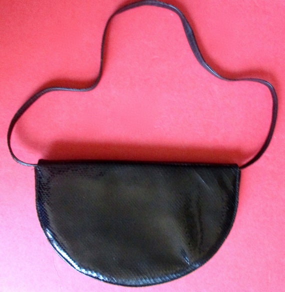 Vintage Natural Snakeskin & Leather  Clutch/Evening Bag With Shoulder Strap