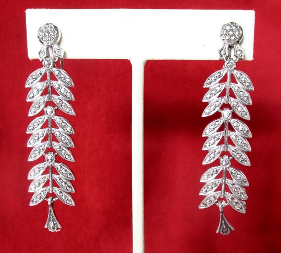 Pair of Vintage Screw-Back Sterling Silver & Marcasite Earrings/Hippie/Boho