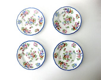 Set of (4)  Antique Hand-Painted Desert Plates by Dresden