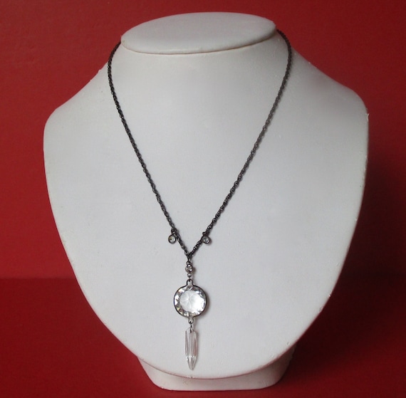 Vintage Crystal Pendant With Chain - image 1