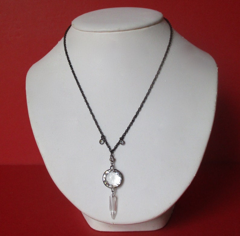 Vintage Crystal Pendant With Chain image 1