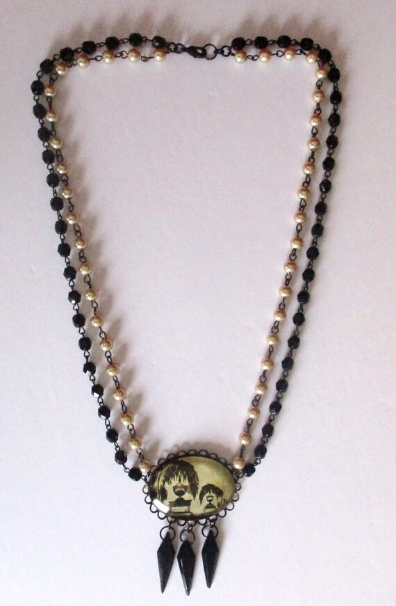 Vintage Victorian-Style Mourning Cameo  Necklace/… - image 3