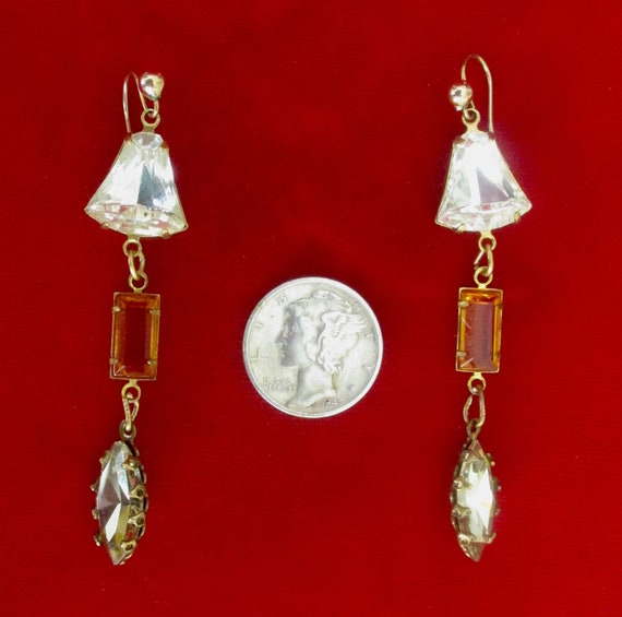 Pair of Vintage  Victorian-Inspired Crystal Rhine… - image 5