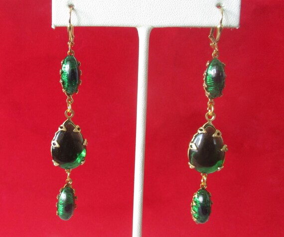 vintage peacock earrings