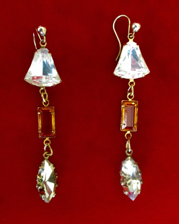 Pair of Vintage  Victorian-Inspired Crystal Rhine… - image 3