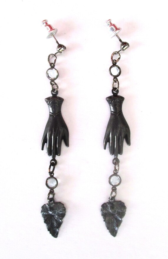 Pair of Black Steampunk, Boho, Victorian-Style Hi… - image 3