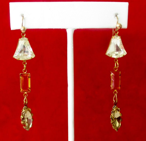 Pair of Vintage  Victorian-Inspired Crystal Rhine… - image 2