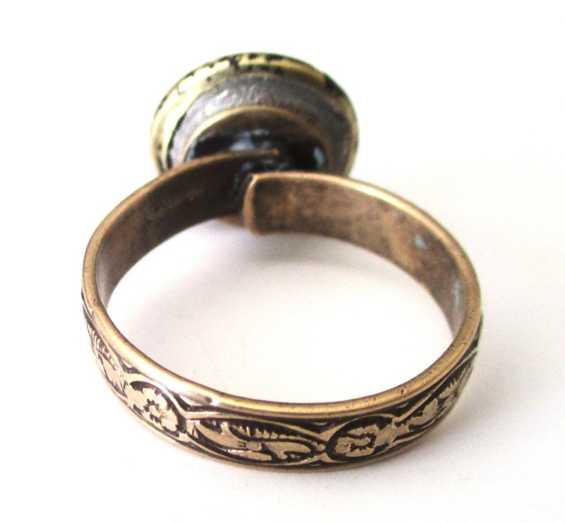 Antique Adjustable Button Ring image 3