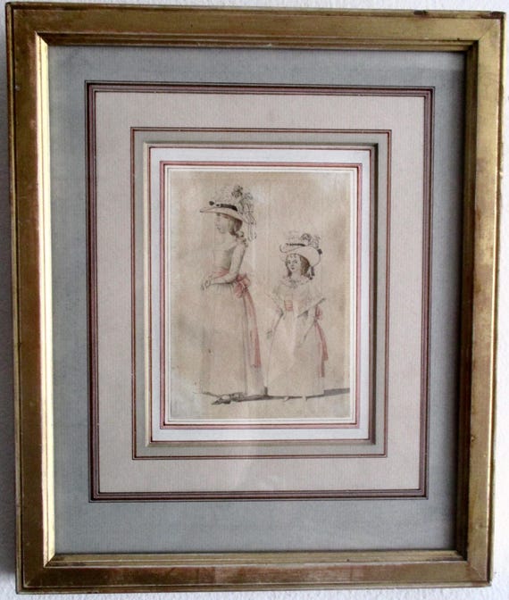 Antique Original Early 18th Century Watercolor With Pencil/Unidentified Artist