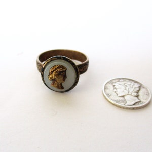 Antique Adjustable Button Ring image 6