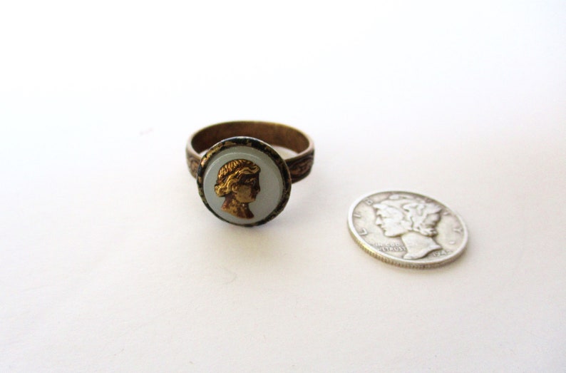 Antique Adjustable Button Ring image 6