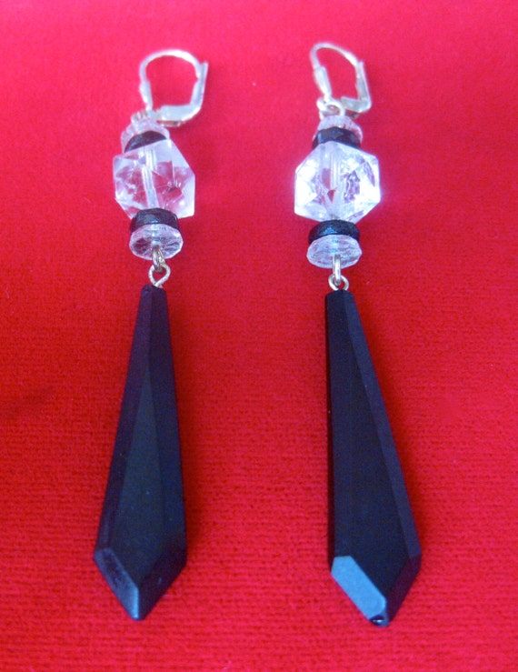 Pair of Antique Crystal Earrings - image 2