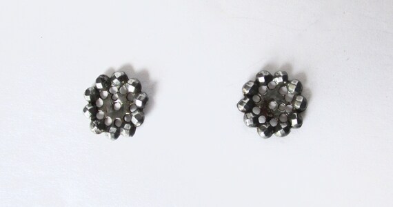 Pair of Antique Cut Steel Small Stud Earring Jackets