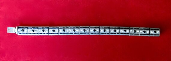 Antique Art Deco Rhodium-Plated & Paste Bracelet/… - image 3