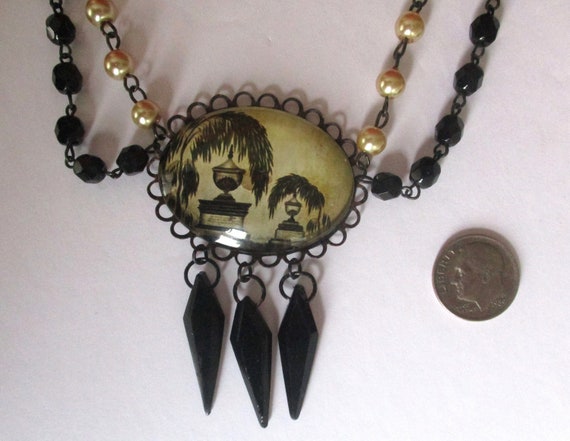 Vintage Victorian-Style Mourning Cameo  Necklace/… - image 5