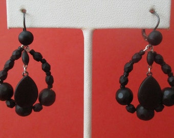 Pair of Antique  Victorian  Pate de Verre Earrings