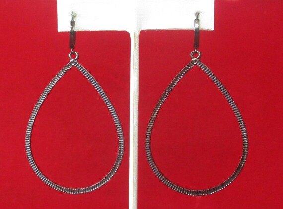Pair of Vintage Gunmetal-Color 3-Inch Micro-Pave … - image 6