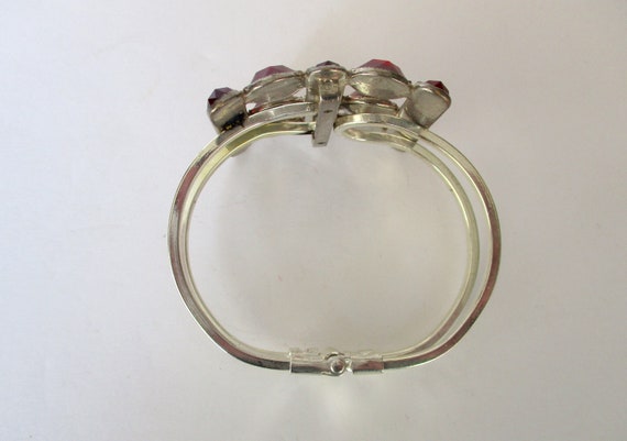 Antique Red Vauxhall Glass Bangle Bracelet - image 8