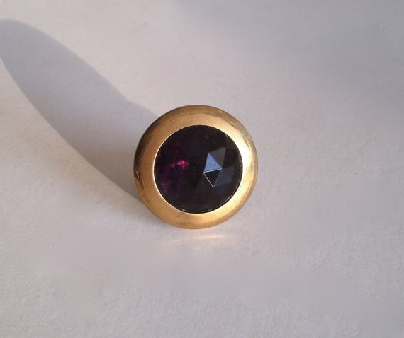 Victorian Amethyst Glass  Button Ring