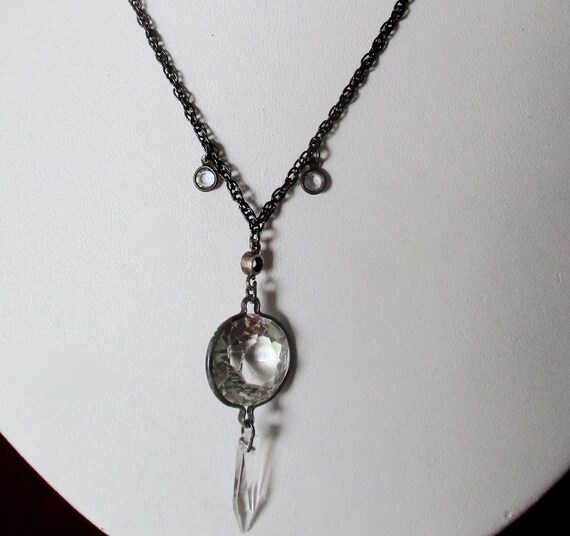 Vintage Crystal Pendant With Chain - image 4