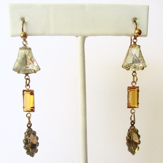 Pair of Vintage  Victorian-Inspired Crystal Rhine… - image 1