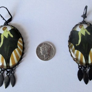 Pair of Art-Deco 3-Inch Earrings/Boho/Steampunk image 7