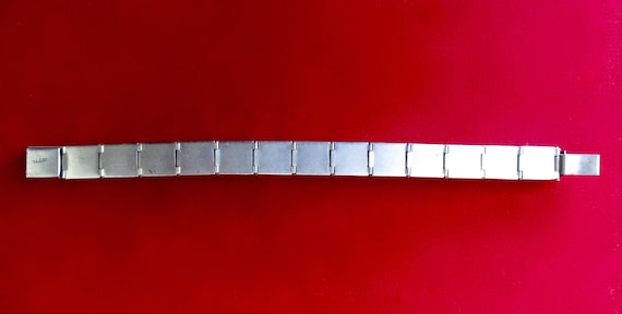 Antique Art Deco Rhodium-Plated & Paste Bracelet/… - image 7