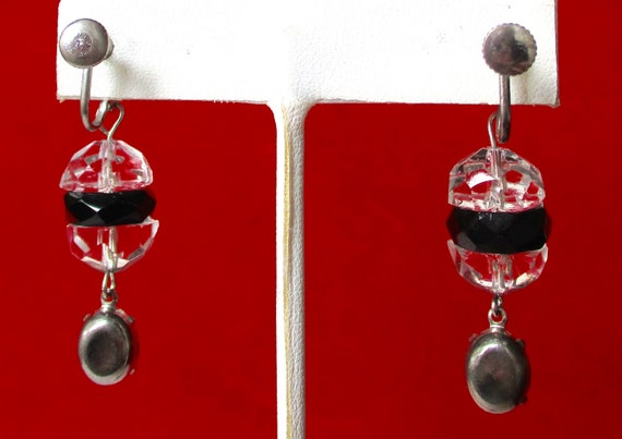 Pair of Vintage Crystal Screw-Back Earrings - image 5