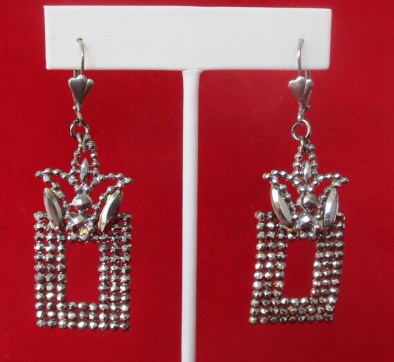 Pair of Vintage Cut Steel Earrings from the 1930's With New Stainless Steel Ear Wires