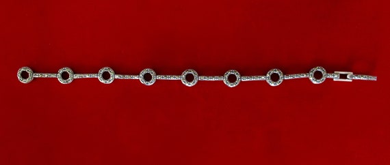 Vintage Sterling Silver & Marcasite Bracelet - image 4