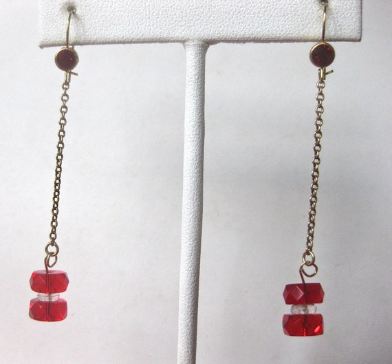 Pair of Art-Deco Brass Briolette Earrings