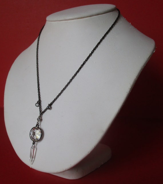 Vintage Crystal Pendant With Chain - image 2