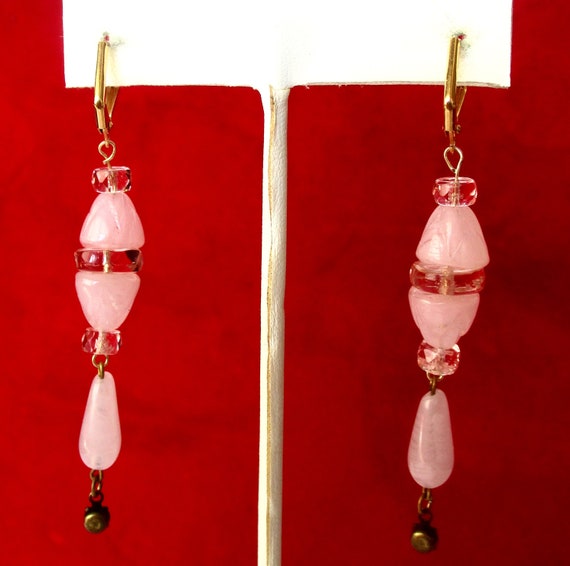 Pair of Vintage Deco Crystal 3-Inch  Earrings - image 4