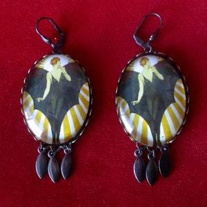 Pair of Art-Deco 3-Inch Earrings/Boho/Steampunk image 4